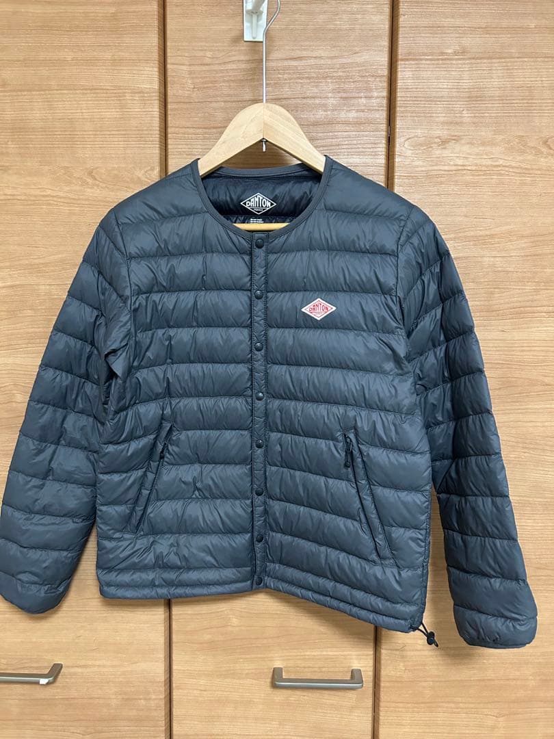 Danton クルーネック インナーダウン ジャケット　チャコールグレー 36