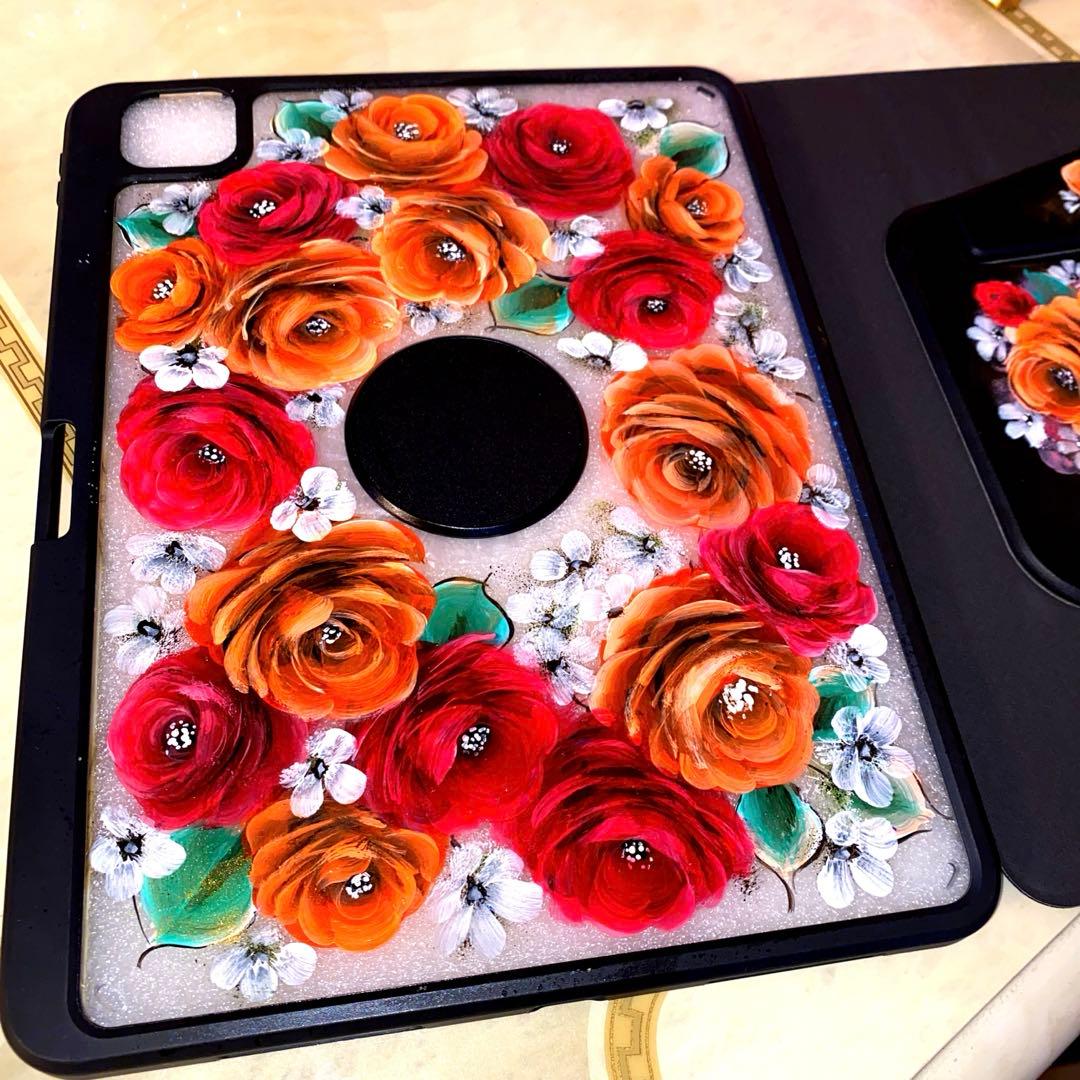 お持ち込み8点　薔薇　手描き　トールペイント