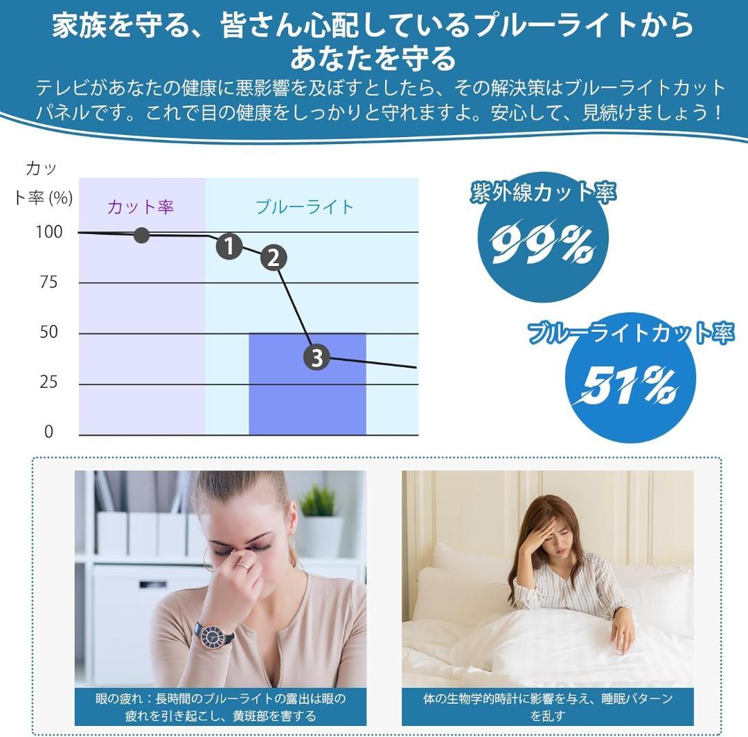 液晶テレビ保護パネル 65インチ テレビカバー アクリル製　ブルーライトカット