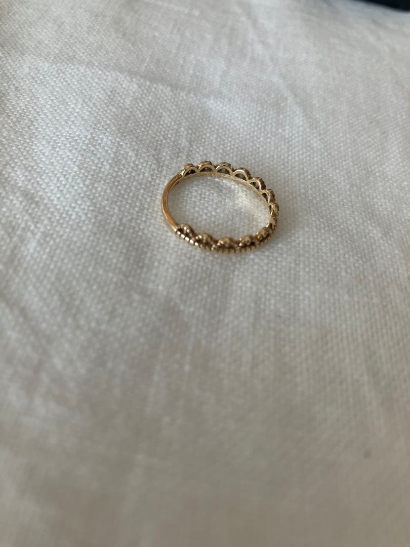 ete K10 ピンキーリング 5号 ゴールド 華奢リング レース風　エテ