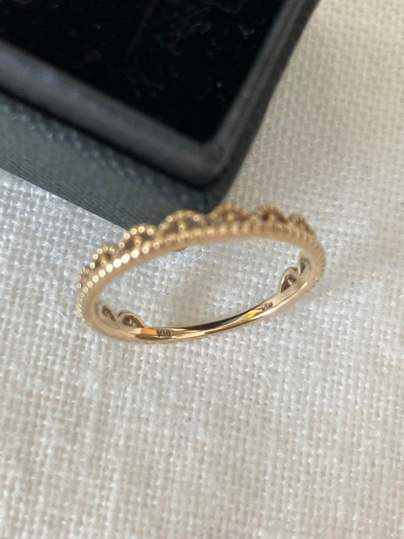 ete K10 ピンキーリング 5号 ゴールド 華奢リング レース風　エテ
