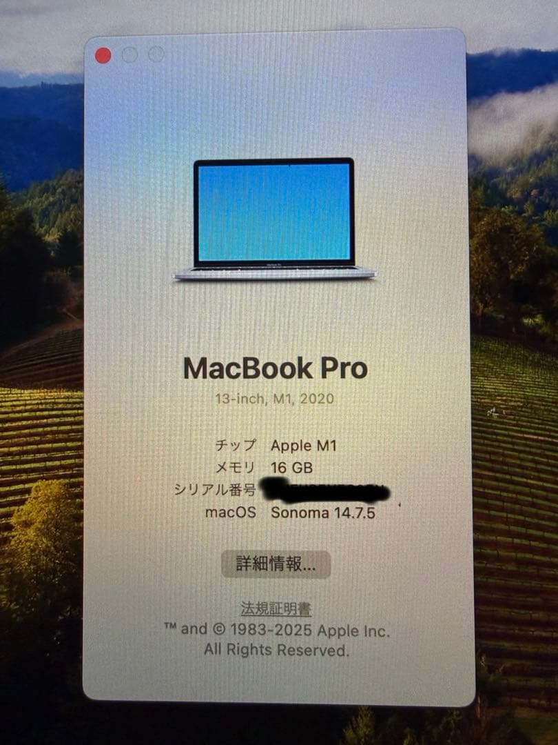 Apple M1 MacBook Pro バッテリー100%