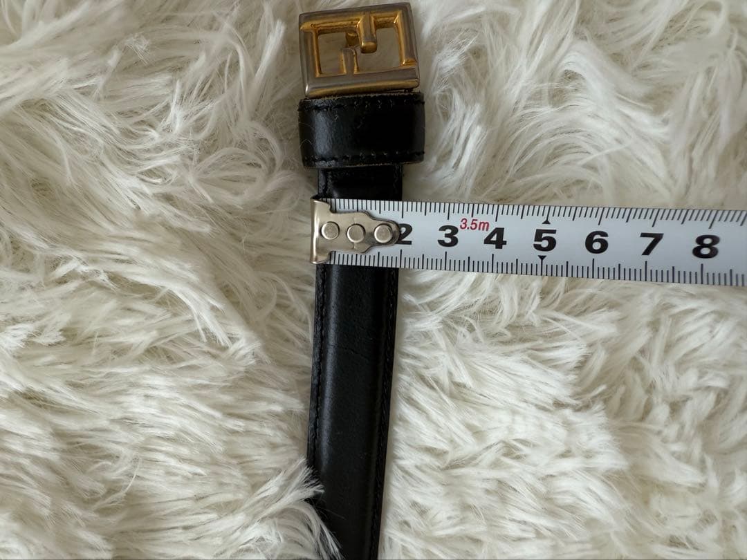 フェンディ FENDI ベルト レザー ズッカ ロゴ バックル ゴールド金具❣️黒