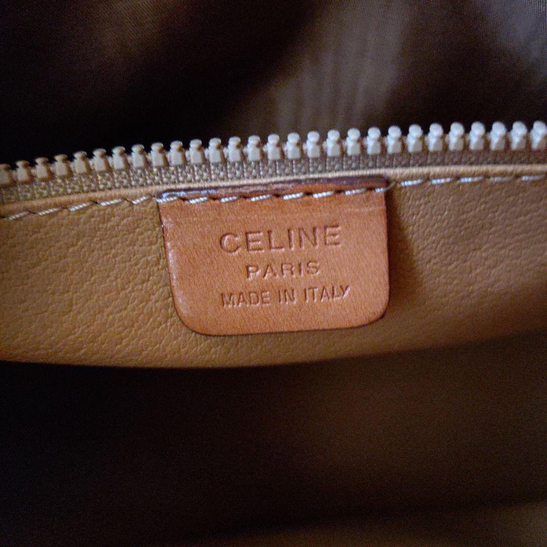 CELINE　セリーヌ　ミニボストンバッグ　マカダム柄　PVCレザー　ブラウン