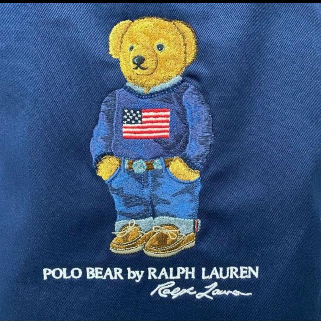 ポロ ラルフローレン ポロベア 刺繍 トートバッグ ネイビー