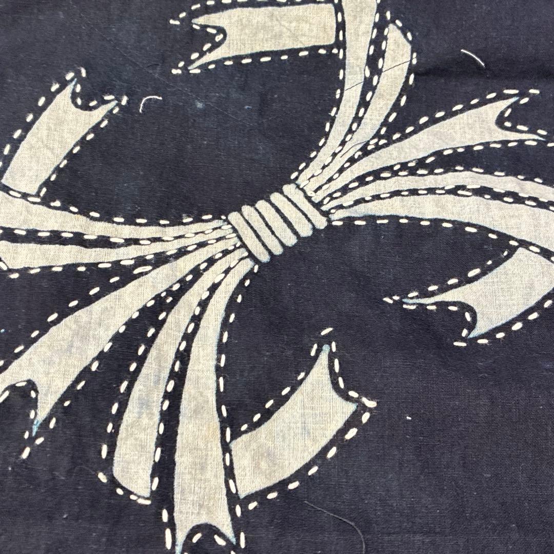 木綿絣の熨斗柄鯉口シャツ/ダボシヤツ　カーディガン　M