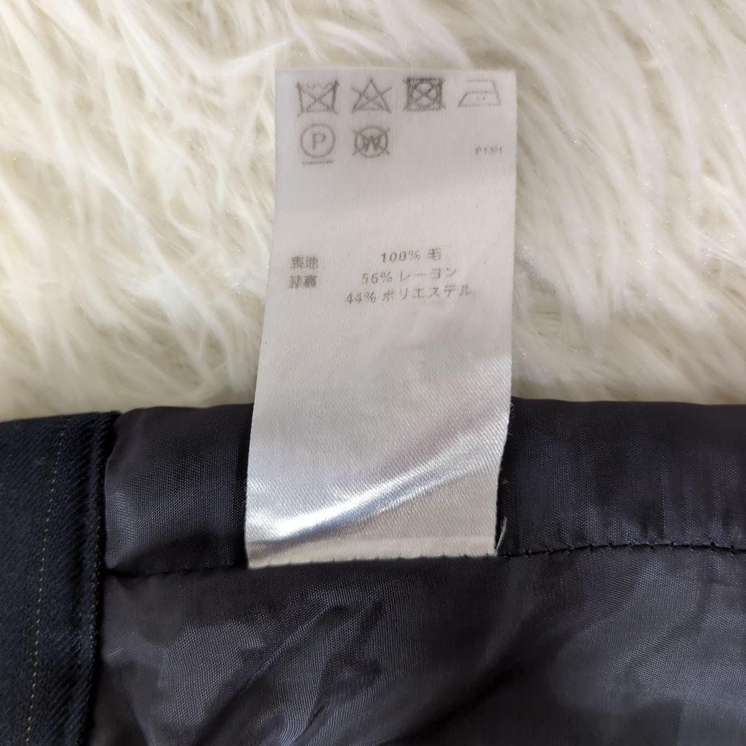 KASHIYAMA パンツスーツ 上下セット ウール100% ネイビー