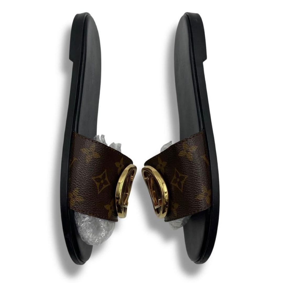 美品 ルイヴィトン モノグラム サンダル ミュール ロックイット 38 人気