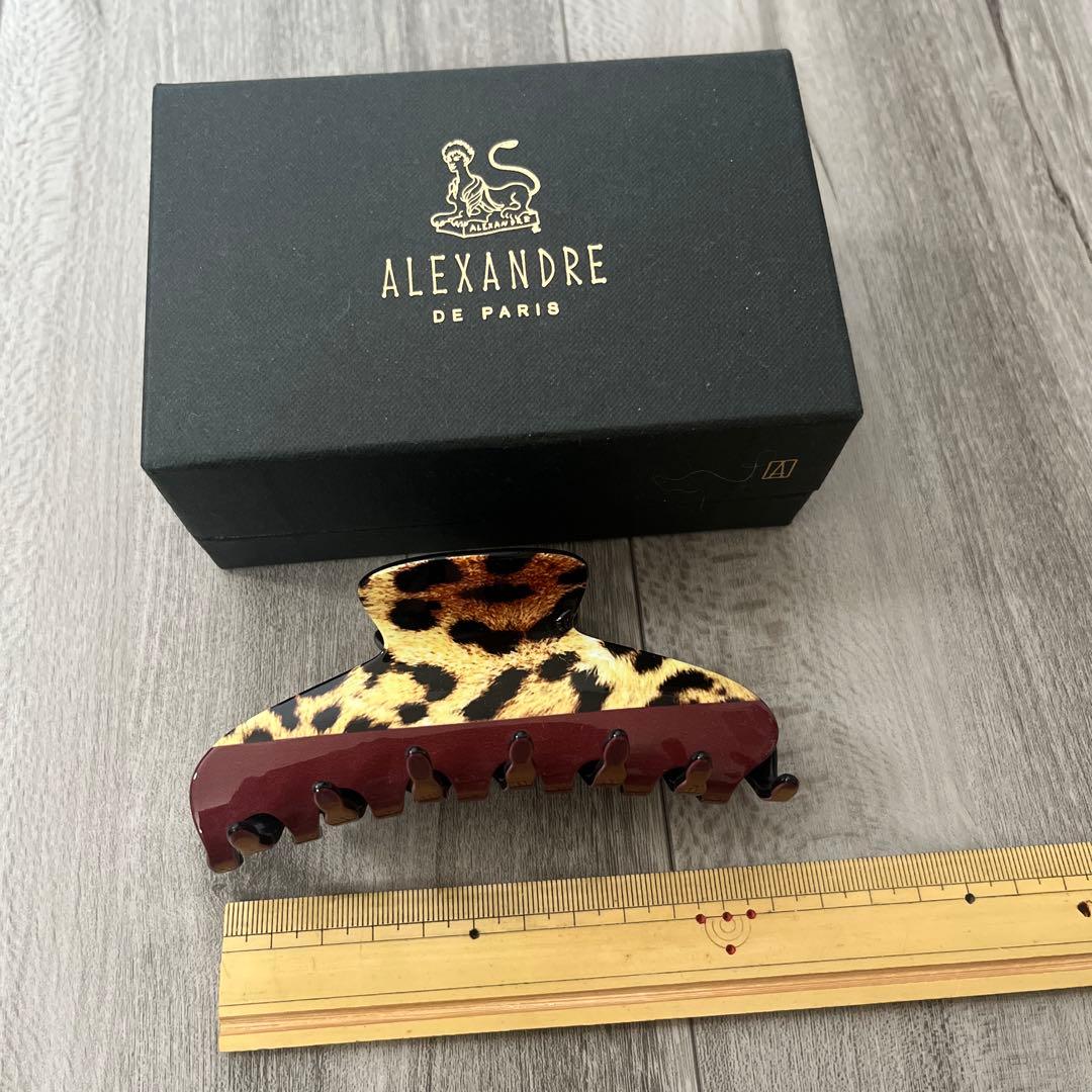 アレクサンドルドゥパリ　ヒョウ柄ヘアクリップ 中型 専用ボックス付き