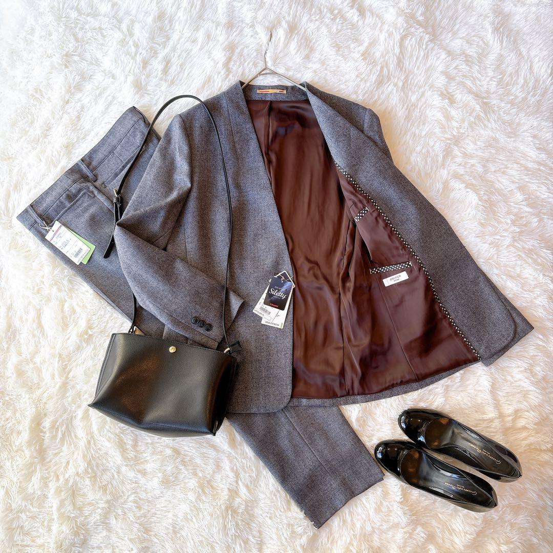 ORIHICA RHYME 13号 ノーカラースーツ上下 ストレッチ