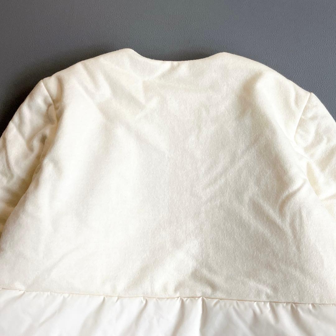 美品 エストネーション ウール切替 フレア中綿ダウンジャケット 異素材 ショール