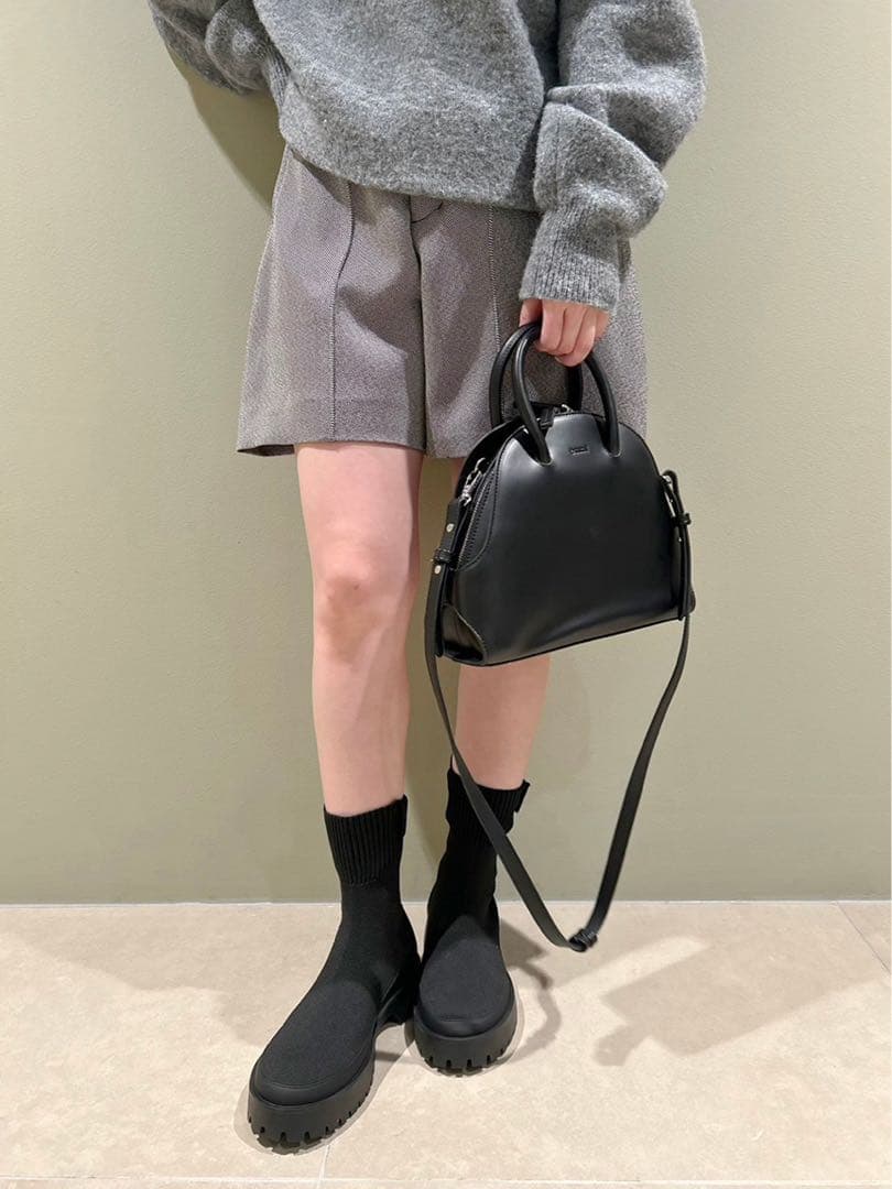 【美品★emmi】 エコニットブーツ ブラック 25cm