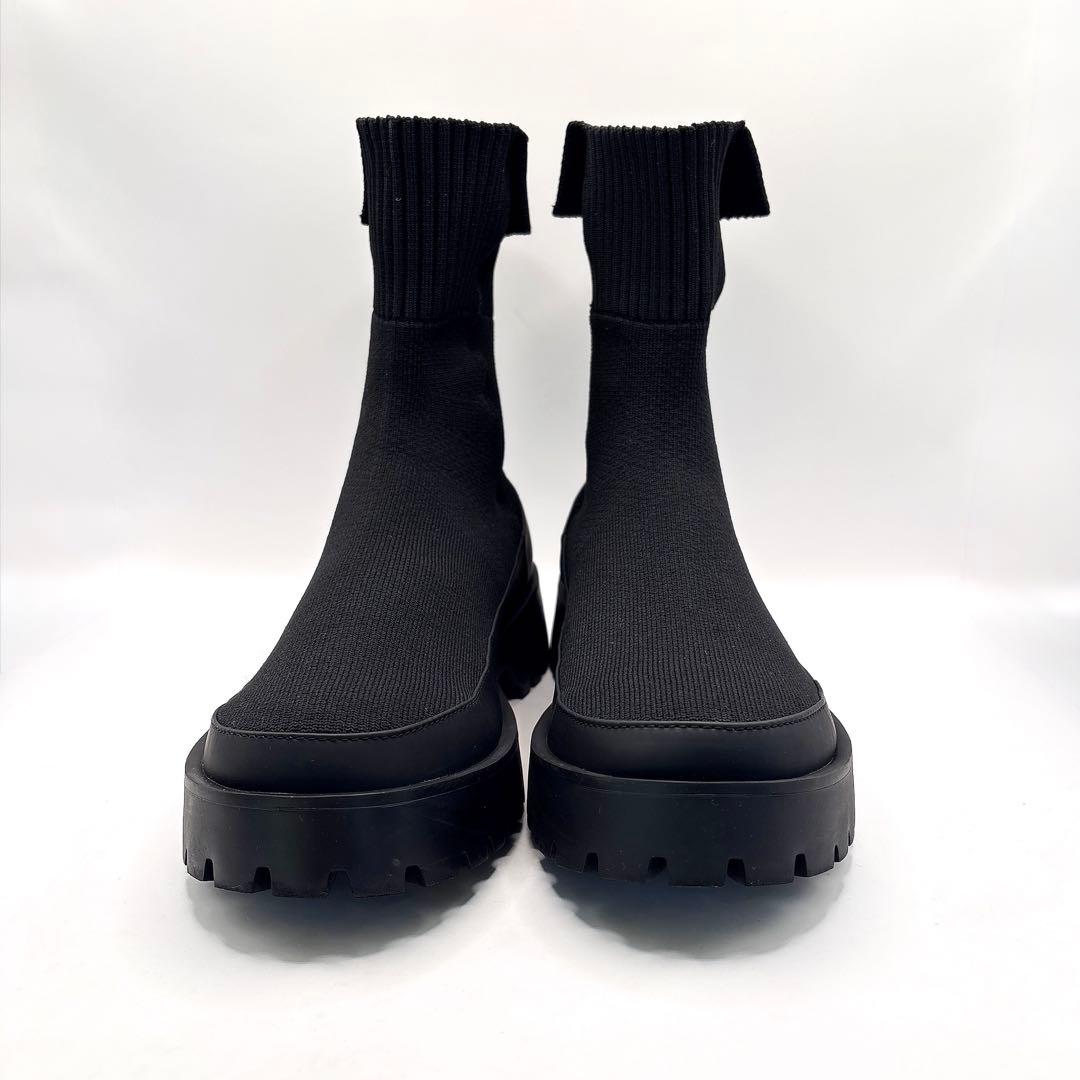 【美品★emmi】 エコニットブーツ ブラック 25cm