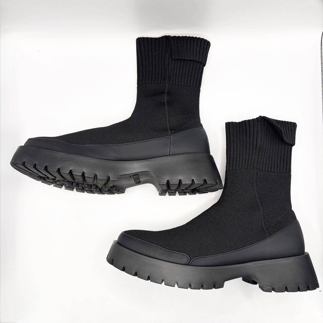 【美品★emmi】 エコニットブーツ ブラック 25cm