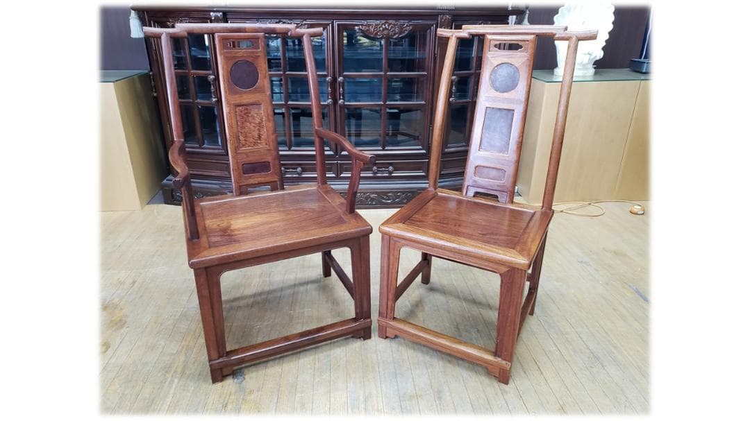 晴香中古雑貨店　　D36　唐木家具　肘なし椅子