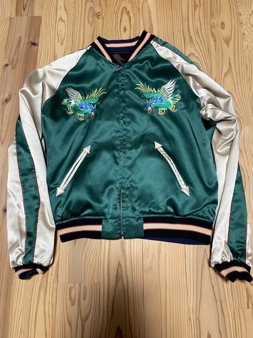 スカジャン 白白虎　朱雀　龍