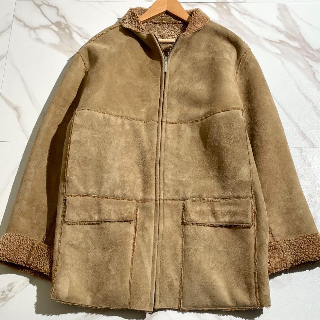 最高級　エルメネジルドゼニア　リアルムートン　シアリング　ジャケット　XL