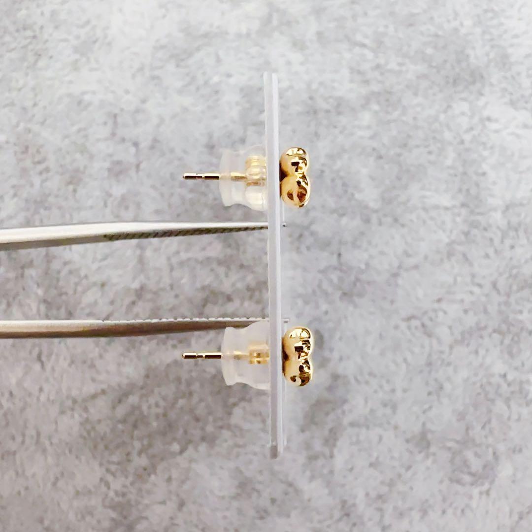 K18 クローバー ぷっくりピアス