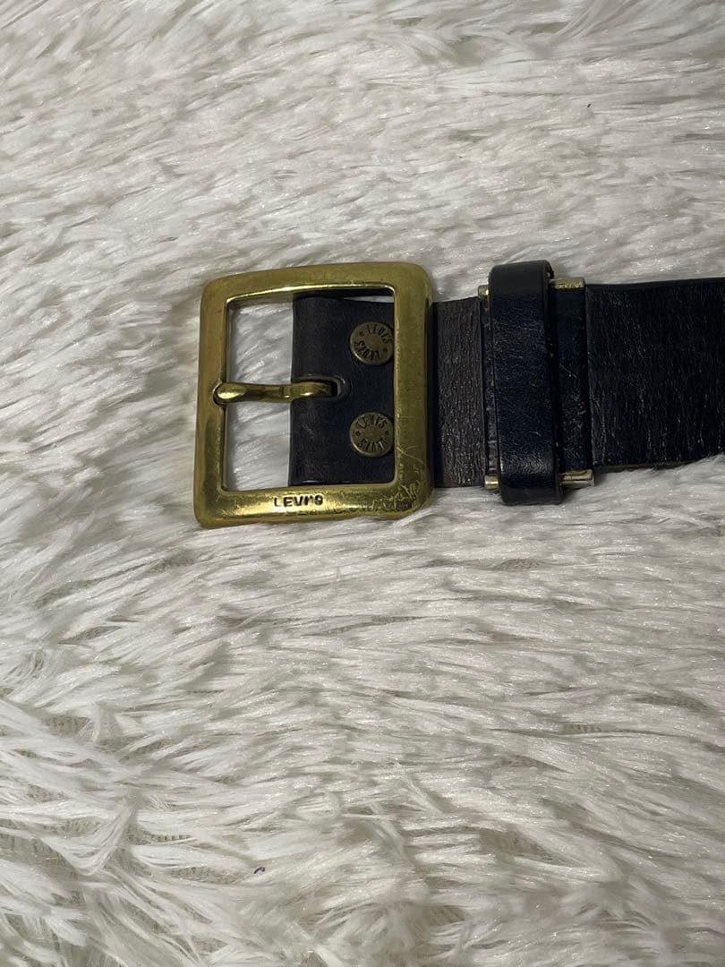 希少　Levi’s オールドレザー　レザーベルト 本革 ヴィンテージ　ブラック