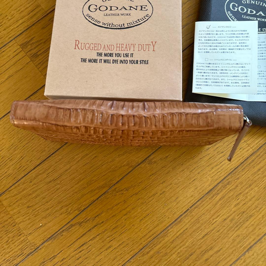 GODANE カイマン長財布　ライトブラウン