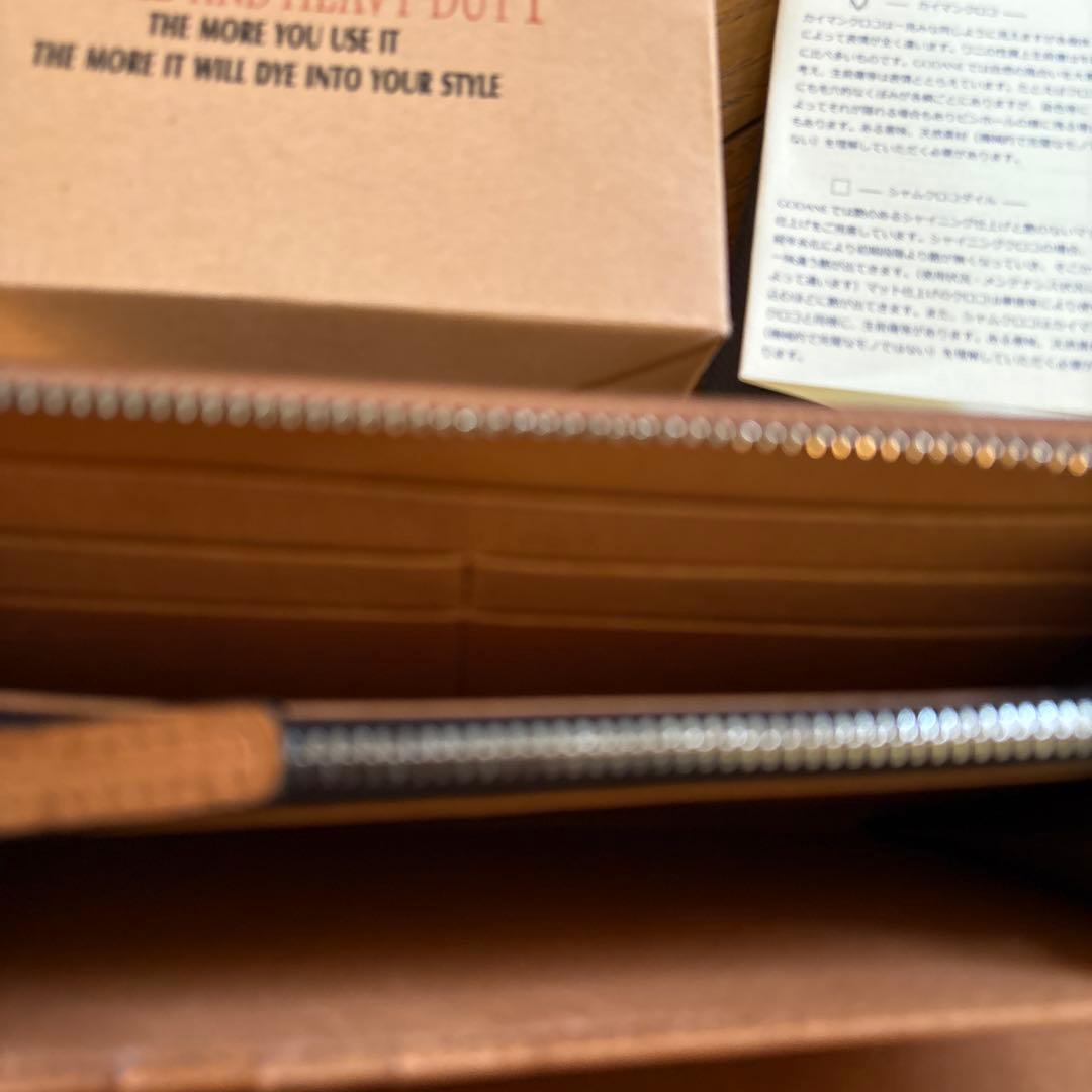 GODANE カイマン長財布　ライトブラウン