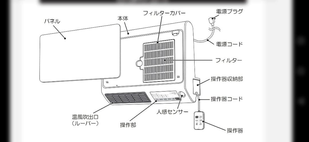 浴室暖房 着替え ヒートショック 脱衣所 ヒーター dwc- J120H