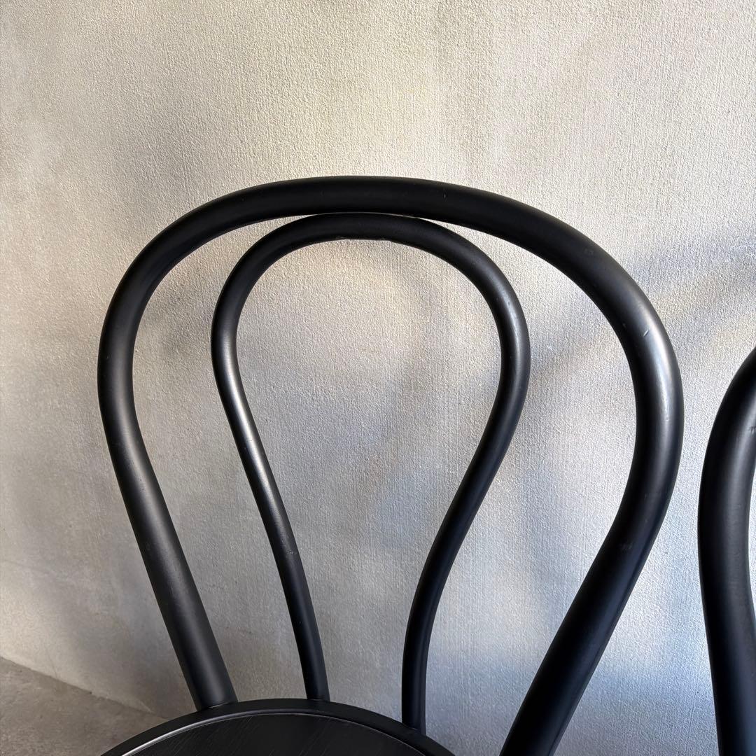 曲木　ベントウッドチェア　2脚セット　マットブラック塗装