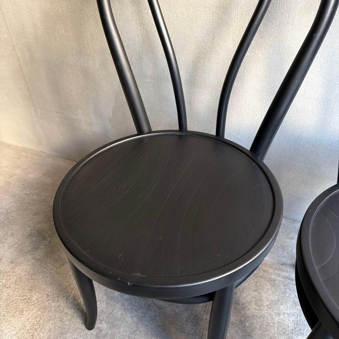 曲木　ベントウッドチェア　2脚セット　マットブラック塗装