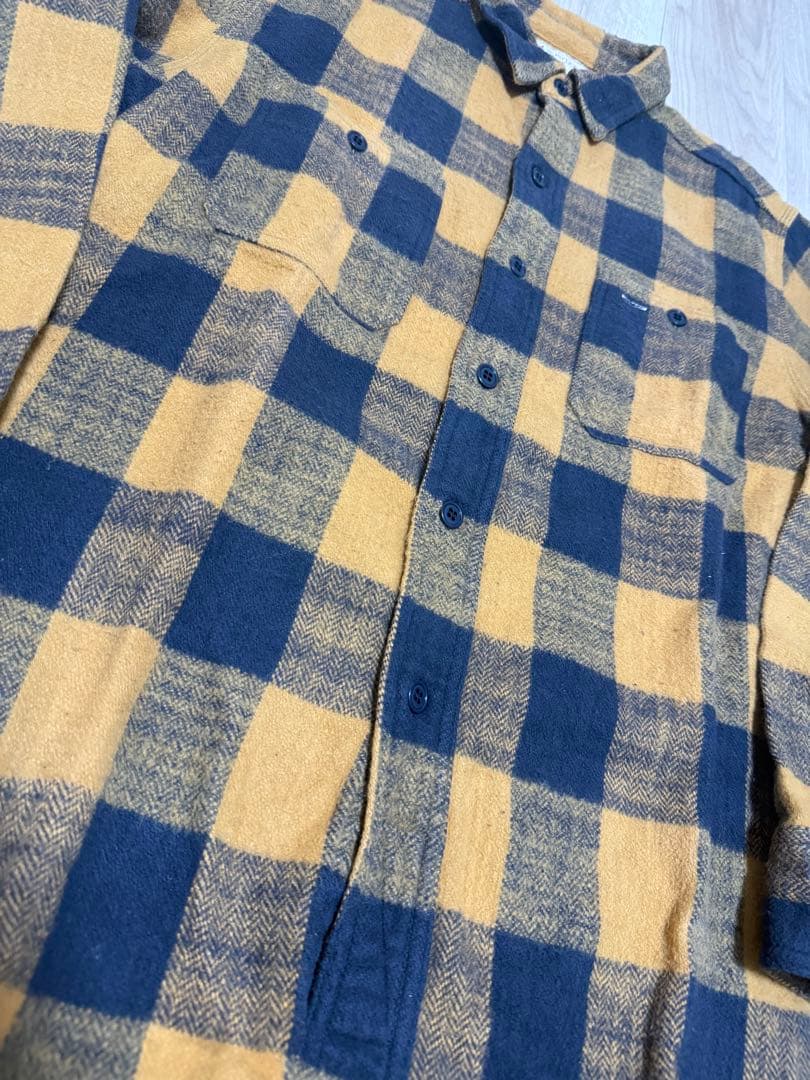 BONCOURA ワークフランネルシャツ　ボンクラ ブロックチェック　40