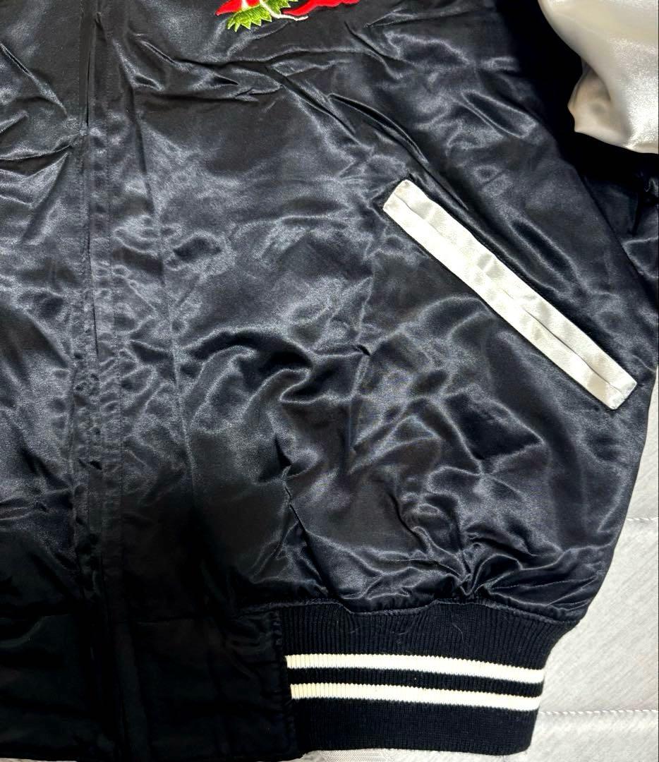 美品 横須賀 プリンス商会 スカジャン 日本製 刺繍 中綿入り 龍 富士山 XL