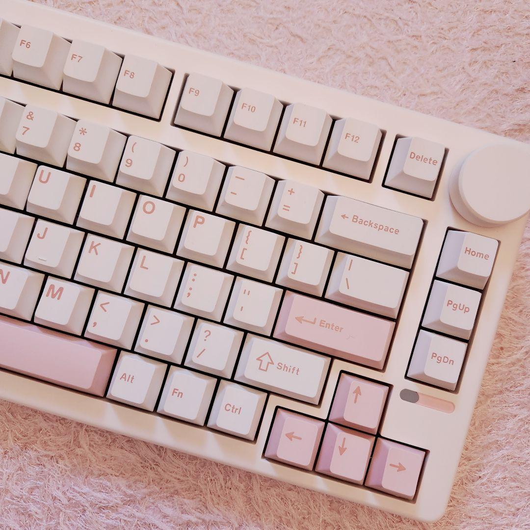 EPOMAKER QK81 75％ メカニカルキーボード ピンク×白