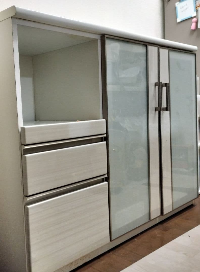 p*7様 ホワイト木製キッチンカウンター