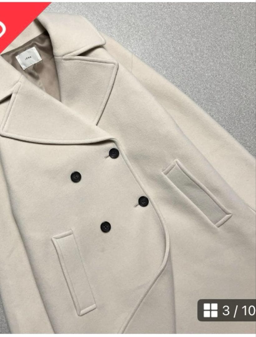 IÉNA クリーム ダブルブレスト チェスターコート