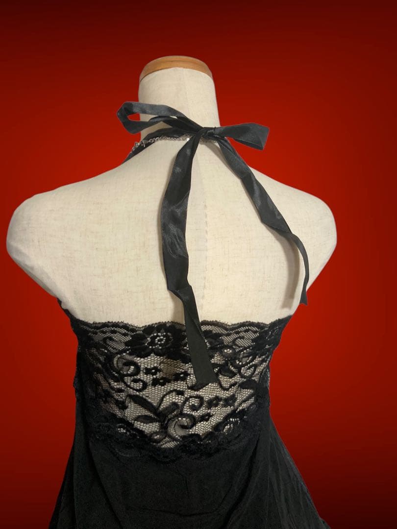 レア00s薔薇黒ゴシックレース姫ギャルy2kフェアリーグランジキャミランジェリー