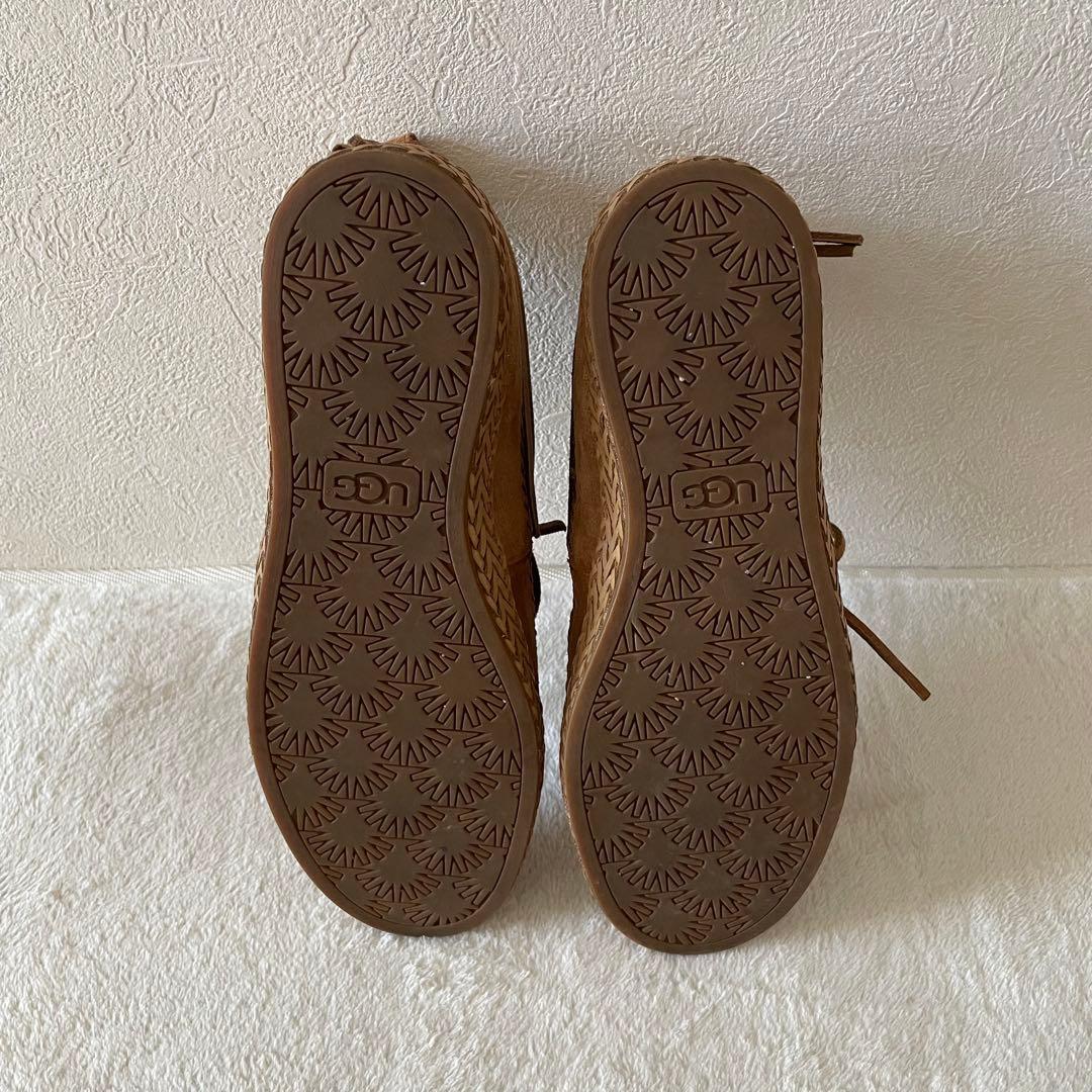UGGaustralia♡スウェードモカシン ウッドリンモック キャメル24.5
