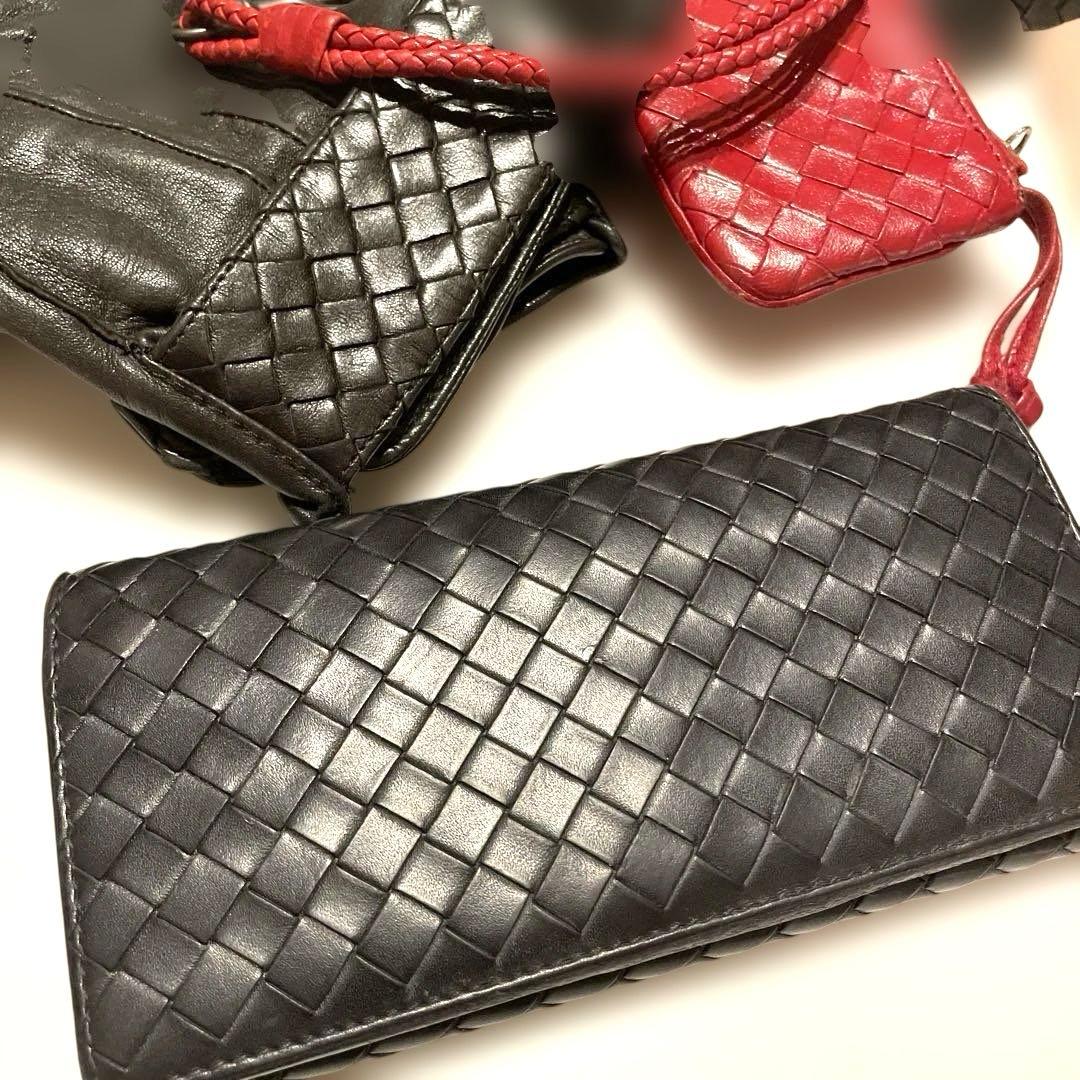 BOTTEGA VENETA イントレチャート長財布レザーブラック【メンズ】