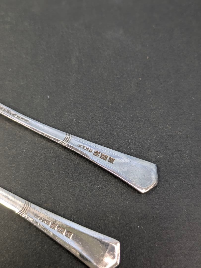 スターリングシルバー イギリス 1972年 ティースプーン 刻印入り 2本セット