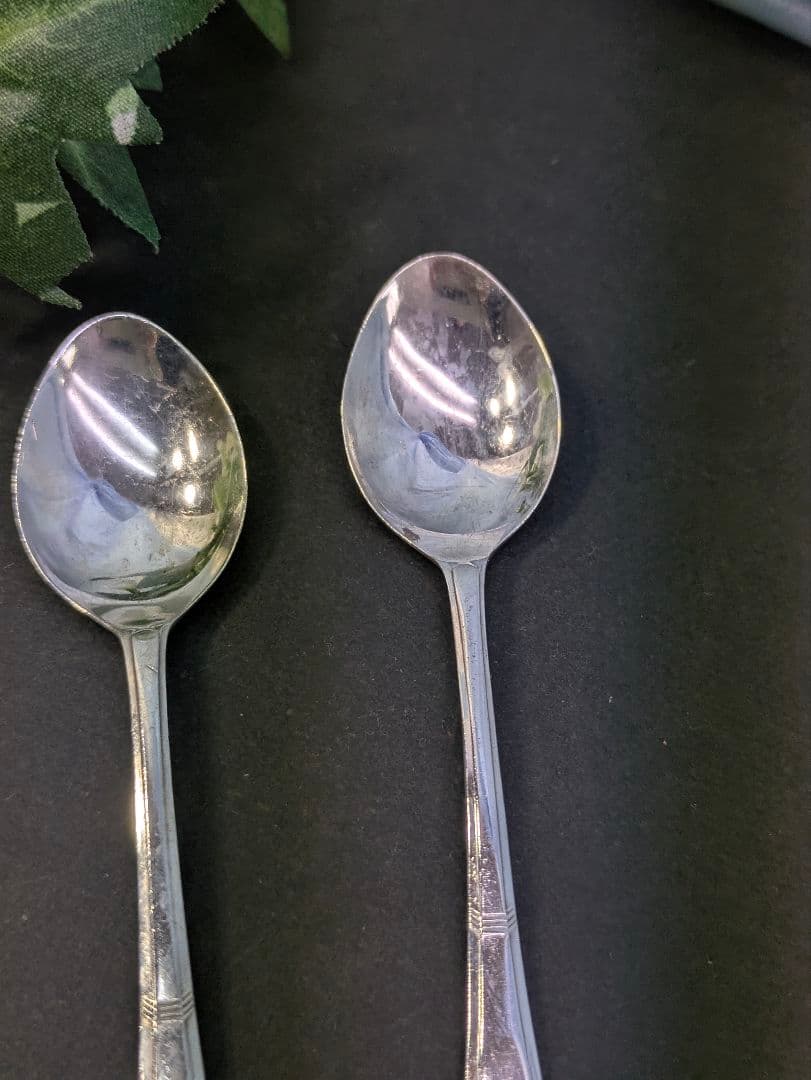 スターリングシルバー イギリス 1972年 ティースプーン 刻印入り 2本セット