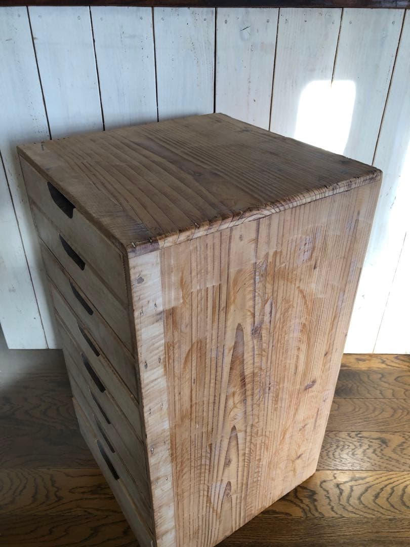 ■レトロ■古い木の８杯引き出し書類棚　カルテケース　小引出し