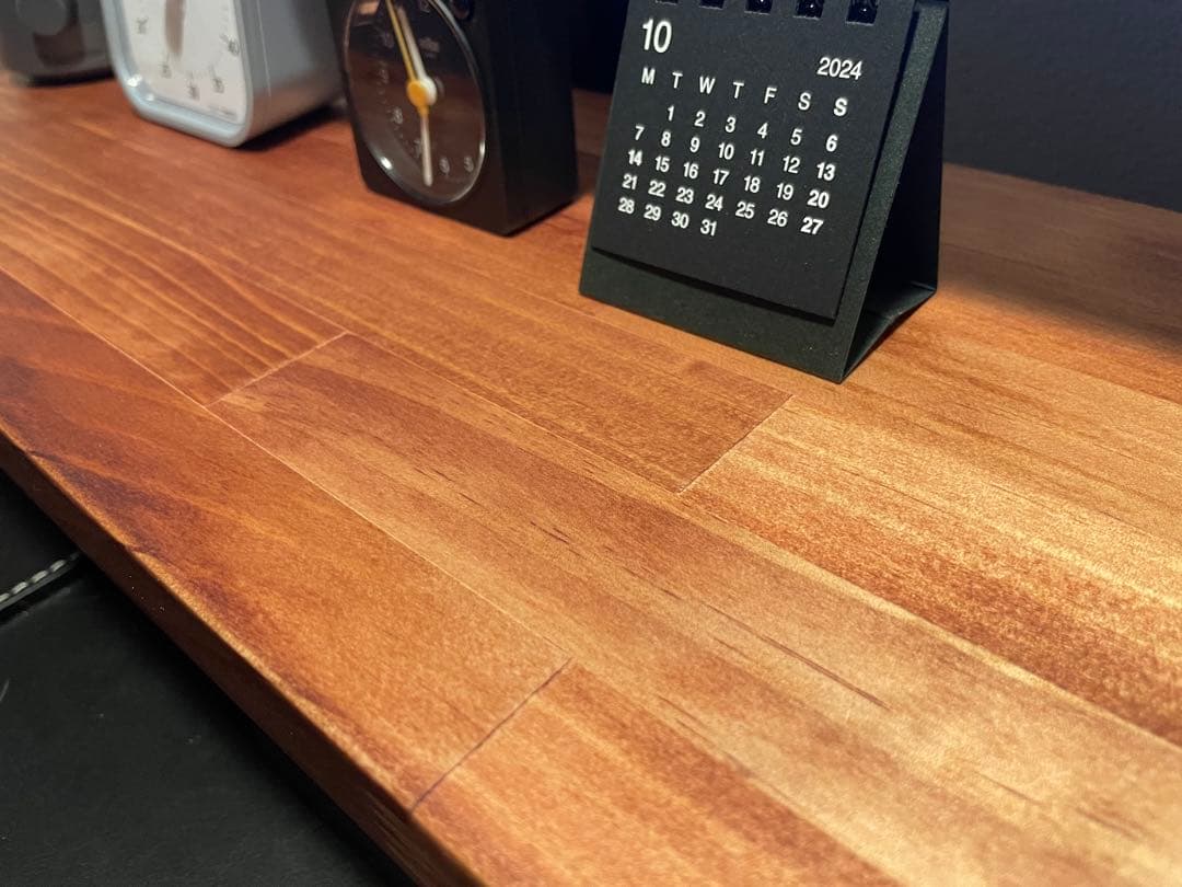 無垢材モニタースタンド 卓上 デスクシェルフ (ダークウォールナット)