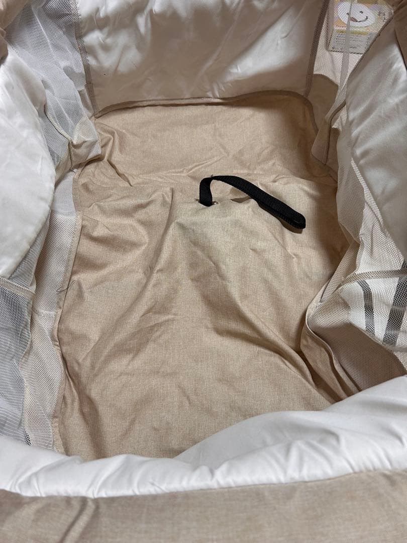 折りたたみ持ち運びベビーベッド ベージュ