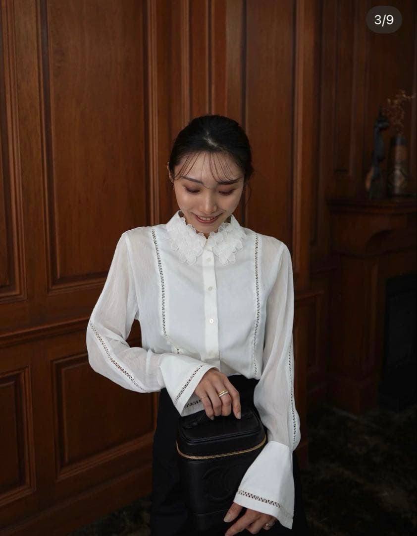 ⭐︎新品未使用⭐︎Orchid Embroidered Collar Shirt