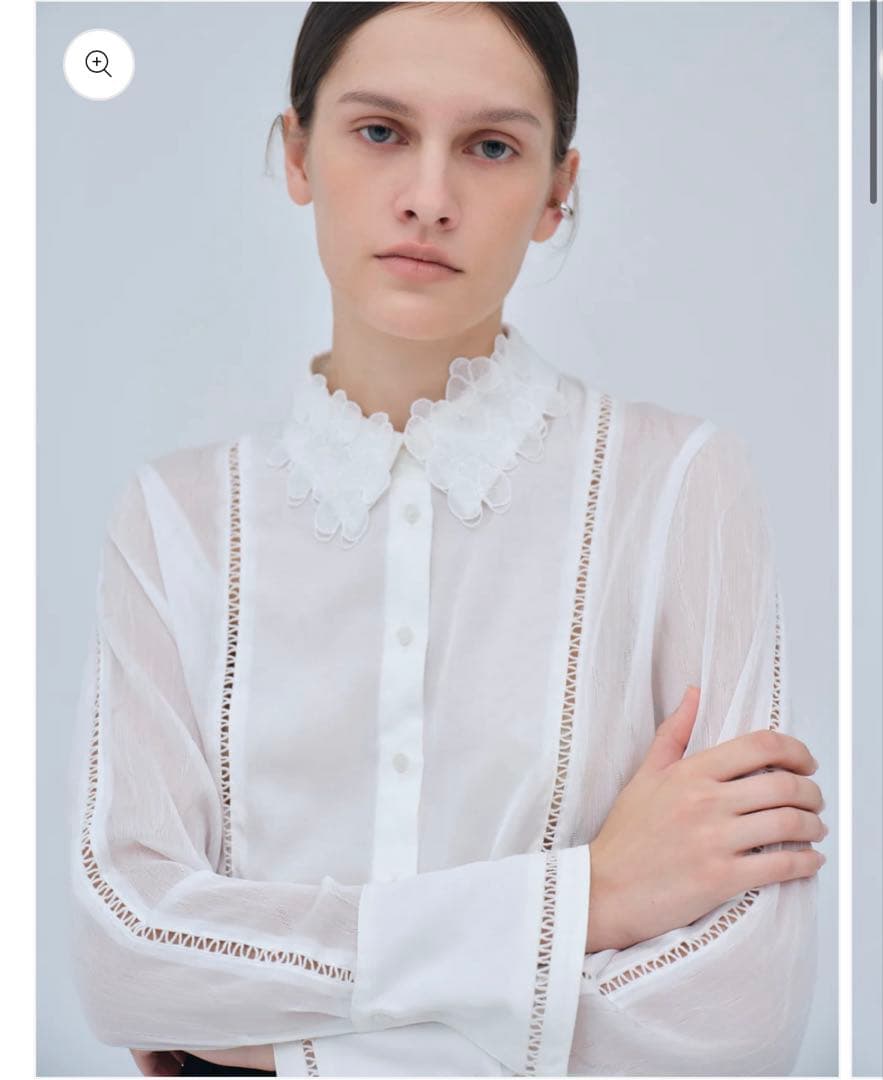 ⭐︎新品未使用⭐︎Orchid Embroidered Collar Shirt