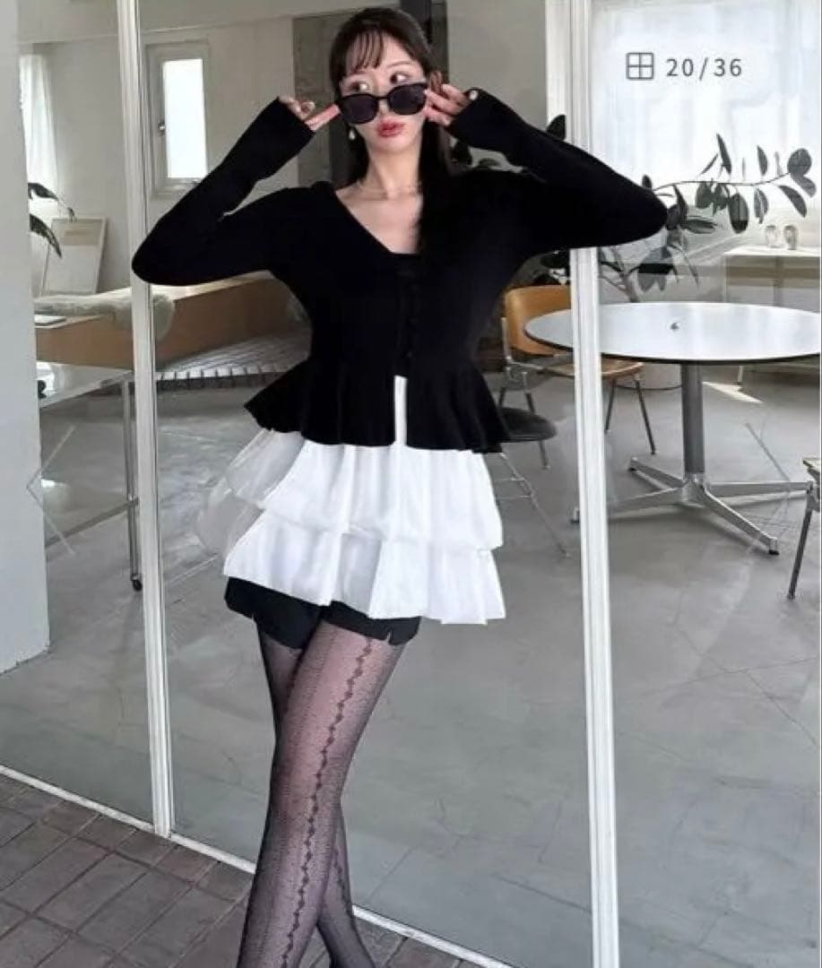 ロイヤルパーティー　ドッキングペプラムニットアンサンブル