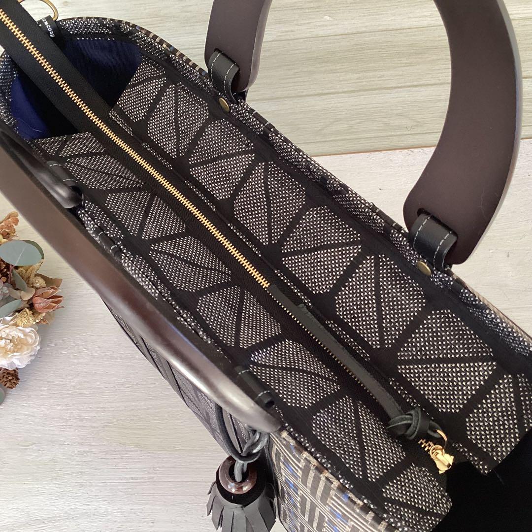 秋名バラ 大島紬 ×本革 着物リメイク バッグ 和装バッグ ハンドメイド 龍郷