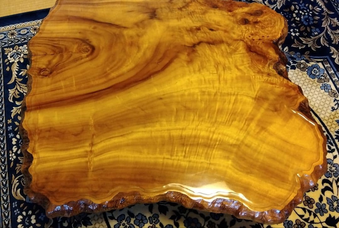 値下げ　座卓　楠木　天然無垢一枚板　KEN