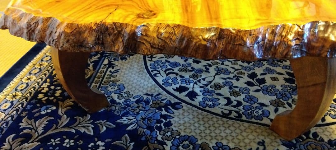 値下げ　座卓　楠木　天然無垢一枚板　KEN