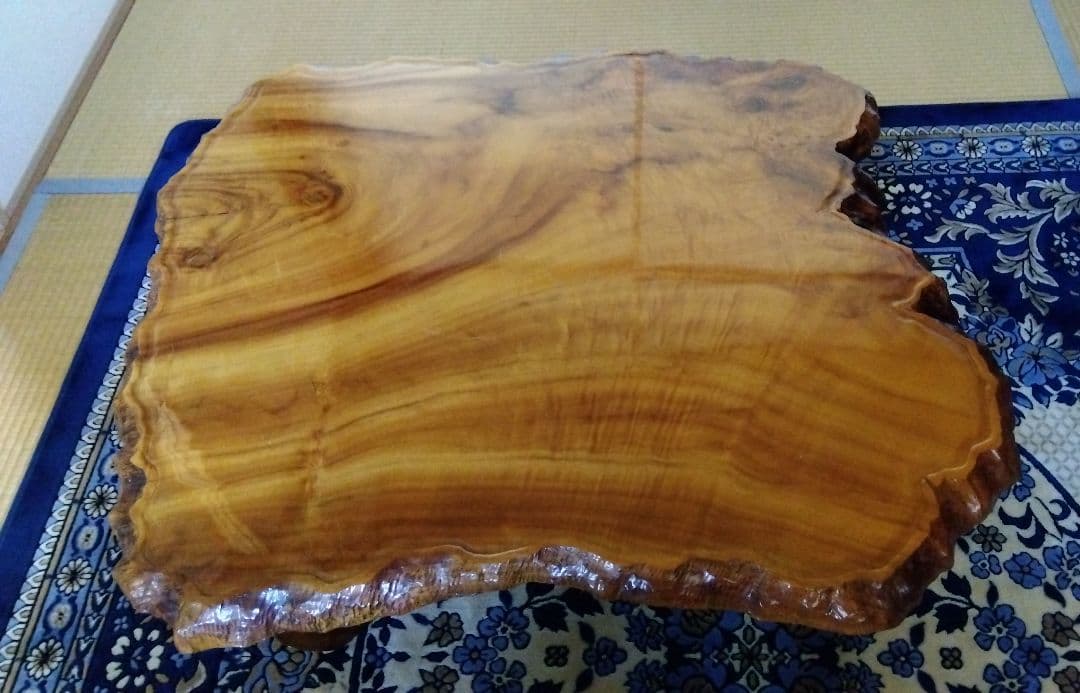 値下げ　座卓　楠木　天然無垢一枚板　KEN