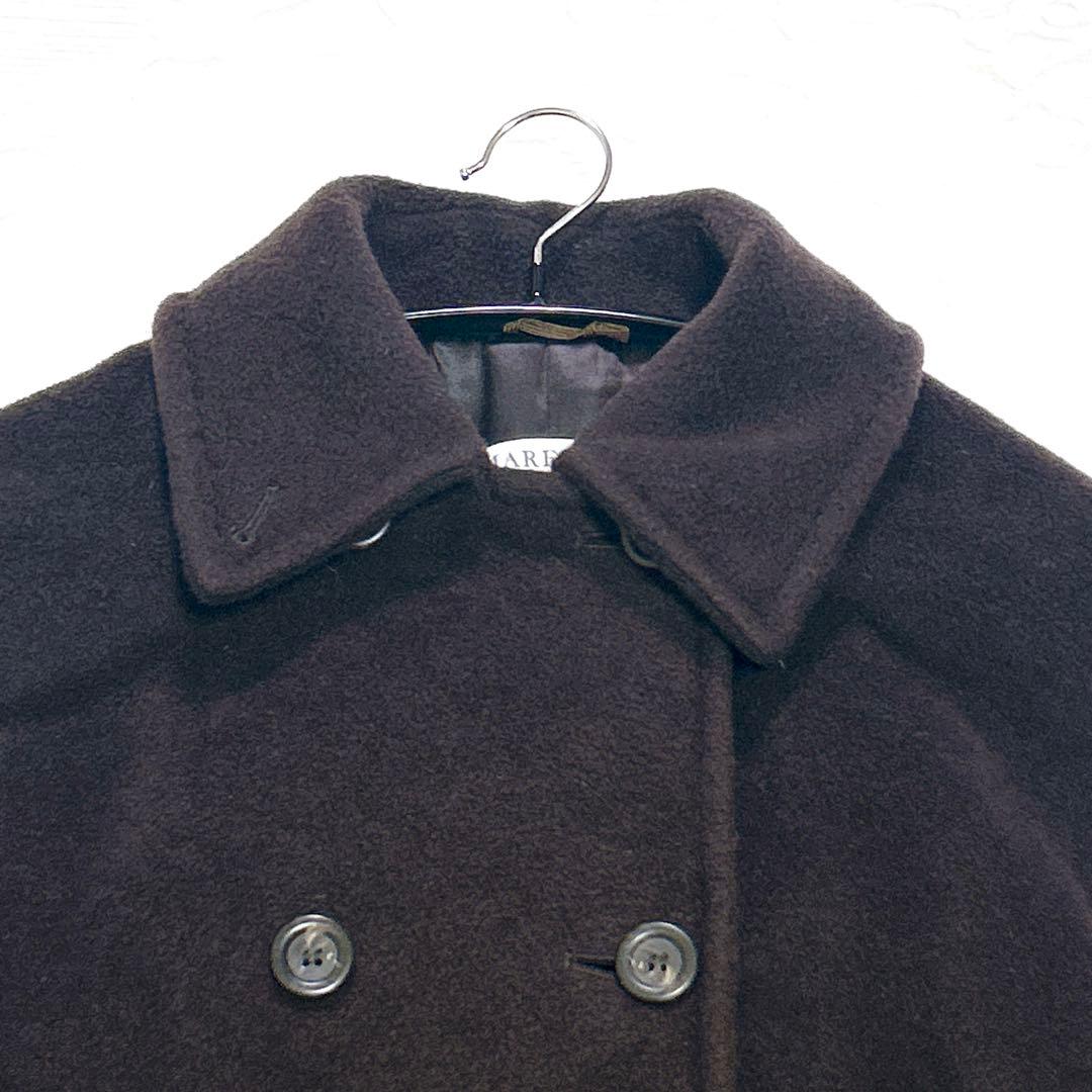 Max Mara MARELLA カシミヤ混ウール ダブルブレストコート 40