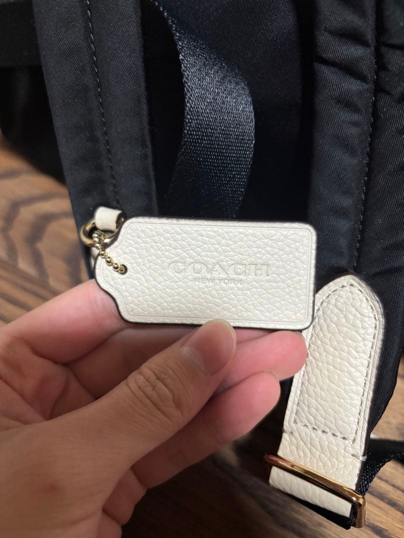 COACH ホワイトペブルドレザーリュック